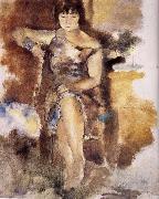 Jules Pascin Lucy wearing the roseal dress painting